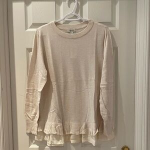 Cream ruffle sweater